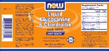 NOW Liquid Glucosamine & Chondroitin - supplement