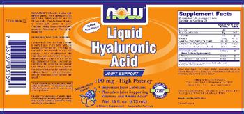 NOW Liquid Hyaluronic Acid 100 mg - High Potency - supplement