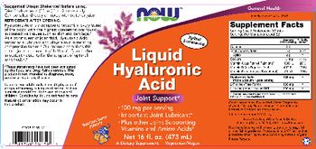 NOW Liquid Hyaluronic Acid Berry Flavor - supplement