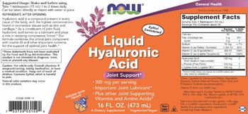 NOW Liquid Hyaluronic Acid - supplement