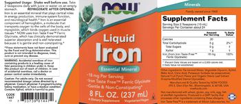 NOW Liquid Iron - supplement