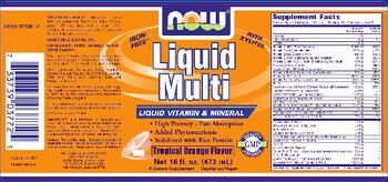 NOW Liquid Multi Tropical Orange Flavor - supplement