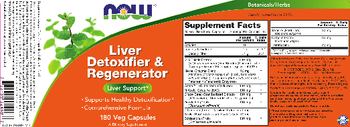 NOW Liver Detoxifier & Regenerator - supplement