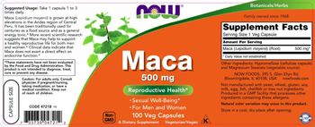 NOW Maca 500 mg - supplement