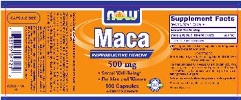 NOW Maca 500 mg - supplement