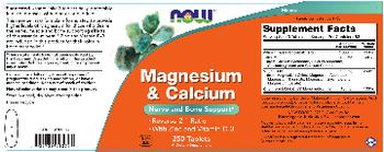 NOW Magnesium & Calcium - supplement