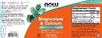 NOW Magnesium & Calcium - supplement