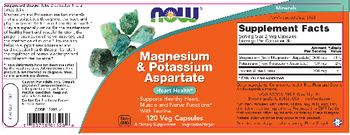 NOW Magnesium & Potassium Aspartate - supplement