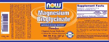 NOW Magnesium Bisglycinate Powder - supplement