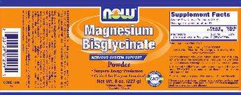 NOW Magnesium Bisglycinate Powder - supplement