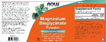 NOW Magnesium Bisglycinate Powder - supplement