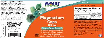 NOW Magnesium Caps 400 mg - supplement