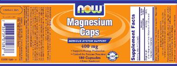 NOW Magnesium Caps 400 mg - supplement