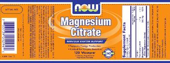 NOW Magnesium Citrate - supplement