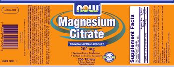 NOW Magnesium Citrate 200 mg - supplement