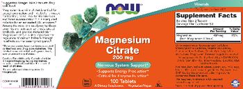 NOW Magnesium Citrate 200 mg - supplement