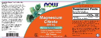 NOW Magnesium Citrate 200 mg - supplement