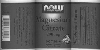 NOW Magnesium Citrate 200 mg - supplement