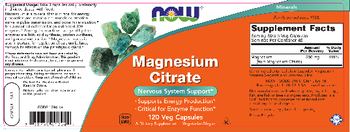 NOW Magnesium Citrate - supplement