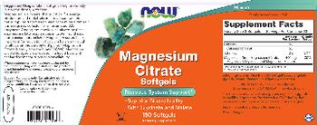 NOW Magnesium Citrate Softgels - supplement