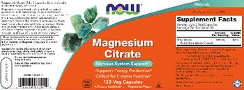 NOW Magnesium Citrate - supplement