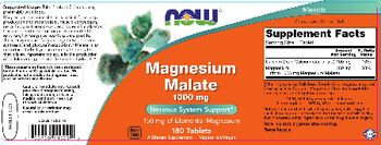 NOW Magnesium Malate 1000 mg - supplement