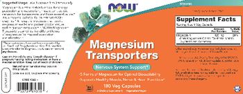 NOW Magnesium Transporters - supplement