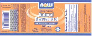 NOW Mega Potency Natural Resveratrol 200 mg - supplement