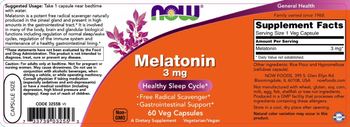 NOW Melatonin 3 mg - supplement