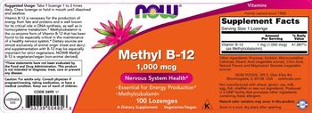 NOW Methyl B-12 1,000 mcg - supplement