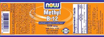 NOW Methyl B-12 5000 mcg With Folic Acid - supplementactual size