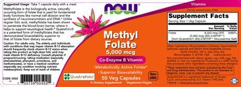 NOW Methyl Folate 5,000 mcg - supplement