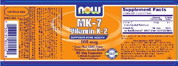 NOW MK-7 Vitamin K-2 100 mcg - supplement