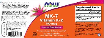 NOW MK-7 Vitamin K-2 100 mcg - supplement