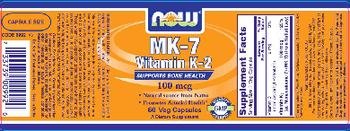NOW MK-7 Vitamin K-2 100 mcg - supplement