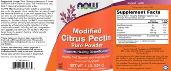 NOW Modified Citrus Pectin - supplement
