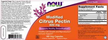 NOW Modified Citrus Pectin 800 mg - supplement