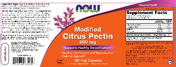 NOW Modified Citrus Pectin 800 mg - supplement