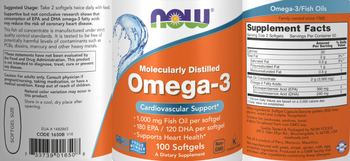 NOW Molecularly Distilled Omega-3 - supplement