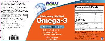 NOW Molecularly Distilled Omega-3 - supplement