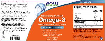 NOW Molecularly Distilled Omega-3 - supplement