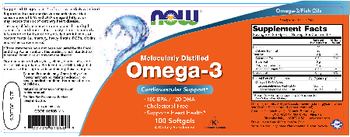 NOW Molecularly Distilled Omega-3 - supplement