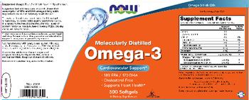 NOW Molecularly Distilled Omega-3 - supplement