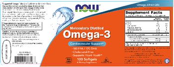 NOW Molecularly Distilled Omega-3 - supplement