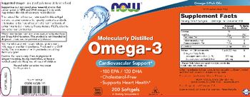 NOW Molecularly Distilled Omega-3 - supplement