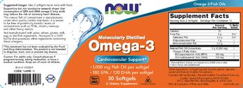 NOW Molecularly Distilled Omega-3 - supplement