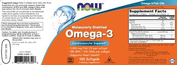 NOW Molecularly Distilled Omega-3 - supplement