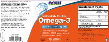 NOW Molecularly Distilled Omega-3 - supplement