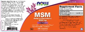 NOW MSM Methylsulfonylmethane 1000 mg - supplement