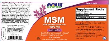 NOW MSM Methylsulfonylmethane 1500 mg - supplement